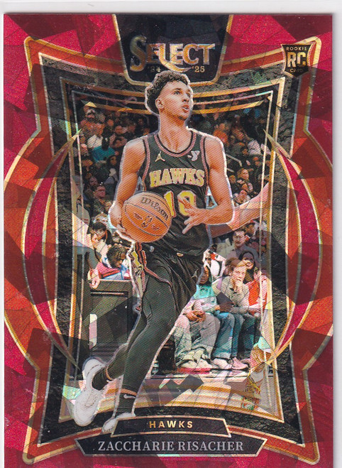 2024-25 SELECT #86 ZACCHARIE RISACHER RED CRACKED ICE- ATLANTA HAWKS