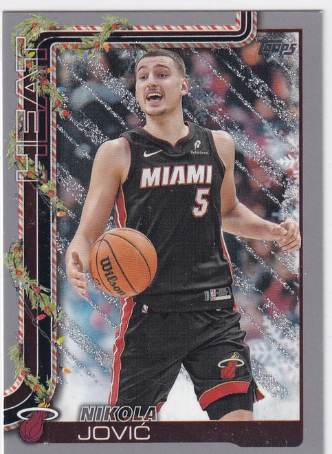2025 TOPPS HOLIDAY #H61 NIKOLA JOVIC GLITTER- MIAMI HEAT