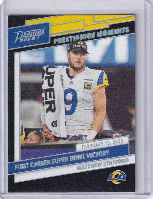 2022 Panini Prestige Prestigious Moments #PM-20 Matthew Stafford SP - Rams