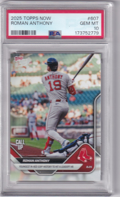 2025 Topps NOW #607 Roman Anthony PSA 10 GEM MINT Boston Red Sox