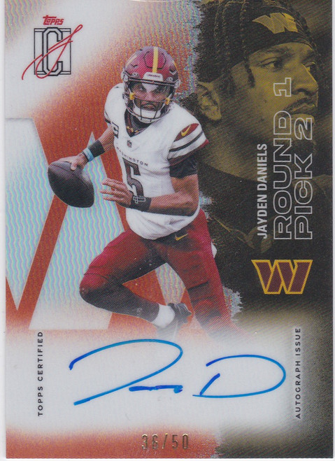 2025 Topps Signature Class #57 Jayden Daniels AUTO 36/50 Washington Commanders