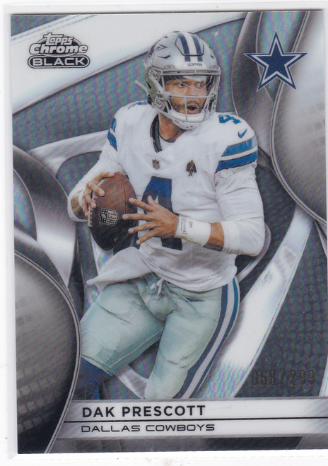 2025 Topps Chrome Black #30 Dak Prescott 68/299 Dallas Cowboys