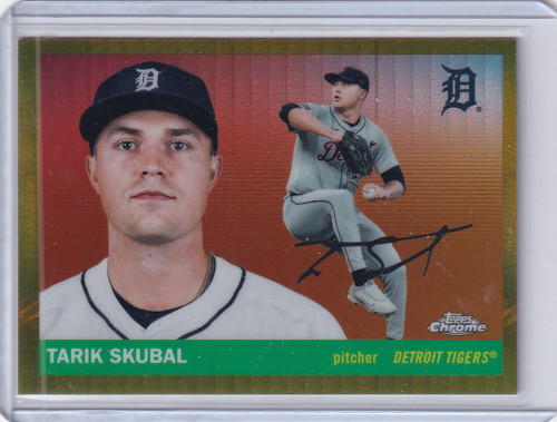 2025 Topps Chrome Platinum Anniversary Gold Prism SP #68 Tarik Skubal - Tigers