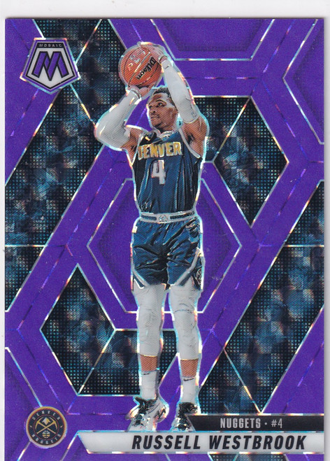 2024-25 MOSAIC #167 RUSSELL WESTBROOK PURPLE FLOURECENT /249- DENVER NUGGETS