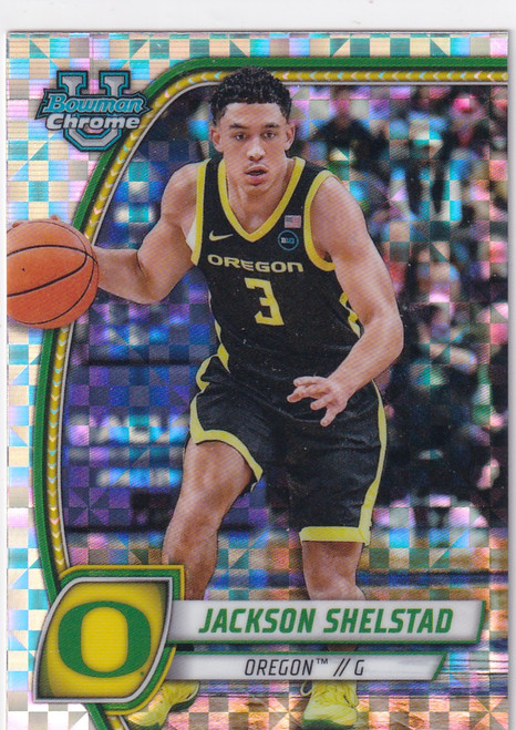 2025 TOPPS CHROME UNIVERSITY #77 JACKSON SHELSTAD X FRACTOR- OREGON