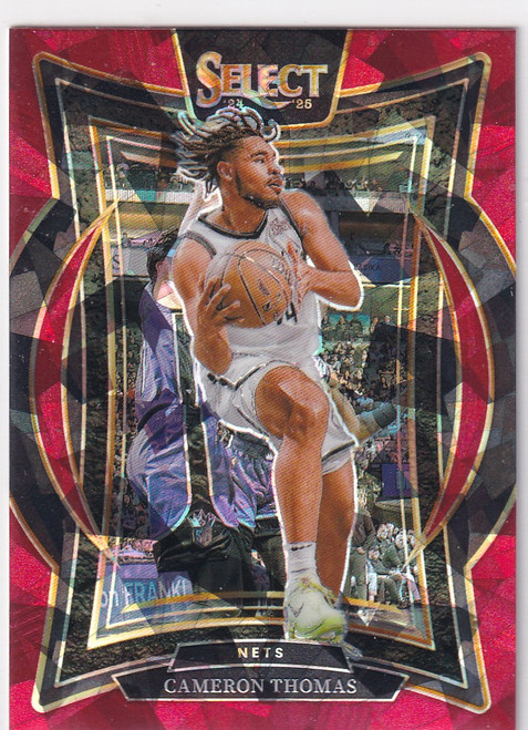 2024-25 SELECT #50 CAMERON THOMAS RED CRACKED ICE- BROOKLYN NETS