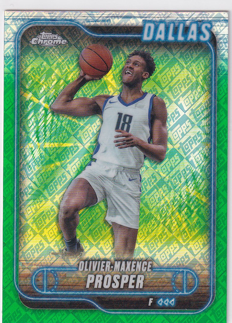 2025 TOPPS CHROME #126 OLIVIER MAXENCE PROSPER GREEN TOPPS LOGO- DALLAS MAVERICK