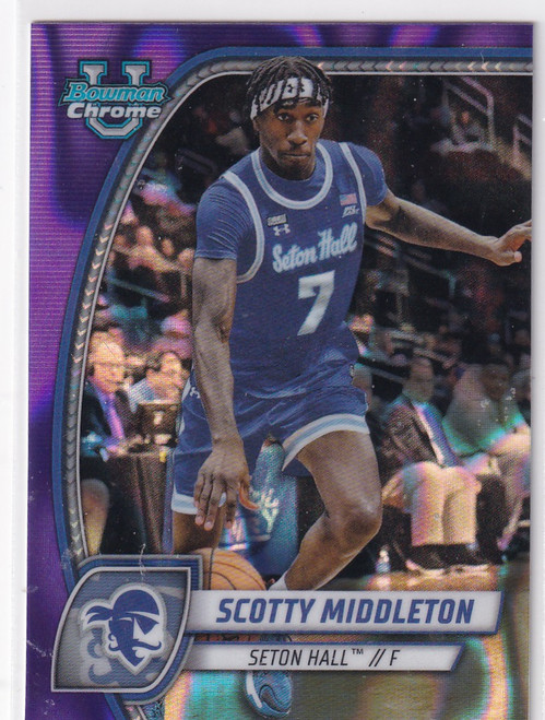 2025 BOWMAN CHROME UNIVERSITY #94 SCOTTY MIDDLETON PURPLE WAVE- SETON HALL
