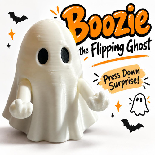 3D Printed Middle Finger Ghost 4" Funny Flipping Halloween Gag Gift Boozie