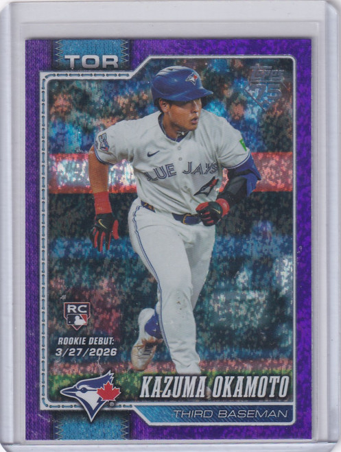 2026 Topps Update Purple Holo Foil #US224 Kazuma Okamoto Rookie Debut- Blue Jays