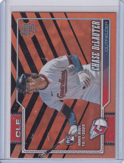 2026 Topps Update Orange Black #US113 Chase Delauter Rookie Debut - Guardians