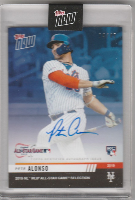 2019 Topps Now AUTO NL-2A Pete Alonso All Star Game Selection Met 14/49