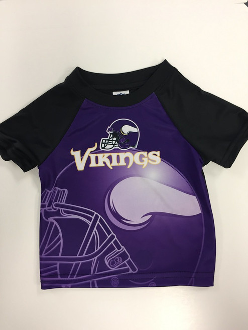 NFL Kids Short Sleeve Helmet Tee T-Shirt Minnesota Vikings