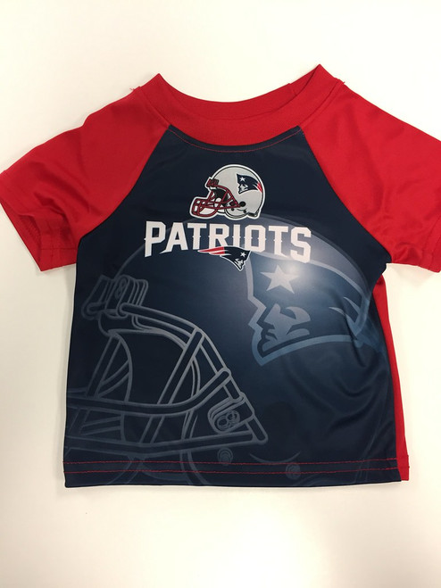 NFL Kids Short Sleeve Helmet Tee T-Shirt New England Patriots