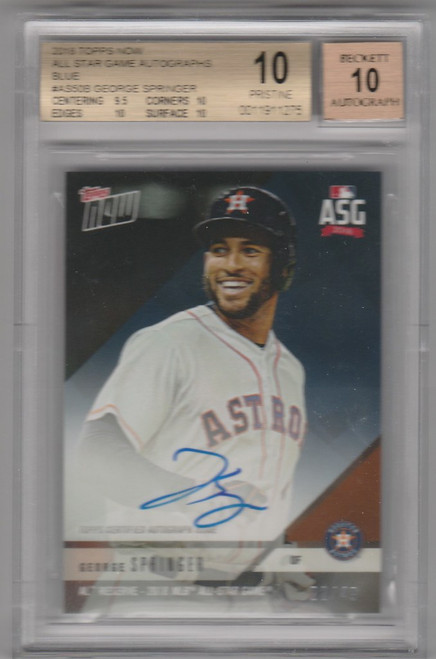 2018 Topps Now All Star Game Autographs Blue AS50 George Springer BGS 10 22/49