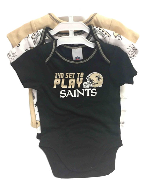 NFL New Orleans Saints 3 Pack Bodysuit - Choose Your Size