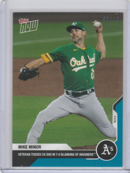 2020 Topps Now Parallel #266 MIKE MINOR OAKLAND ATHLETICS 46/49