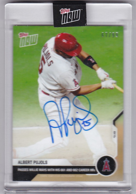 2020 TOPPS NOW # 285A ALBERT PUJOLS AUTO Autograph Los Angeles Angels 67/99
