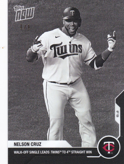 2020 Topps Now Black and White Platinum Nelson Cruz #50BW-A 1/1 -- Twins