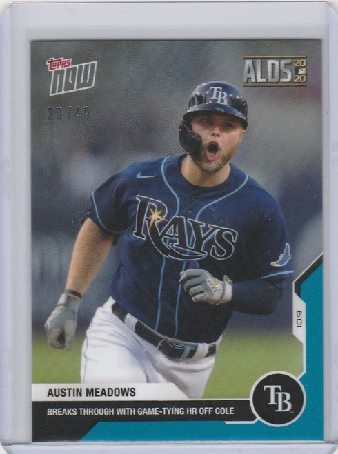 2020 Topps Now Parallel #396 AUSTIN MEADOWS TAMPA BAY RAYS 29/49