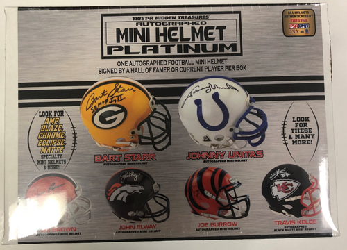 2020 Tristar Hidden Treasures Football Mini Helmet Platinum Edition Series 2 Box