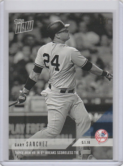 2020 Topps Now Platinum B&W #154BW G Sanchez Yankees 1/1