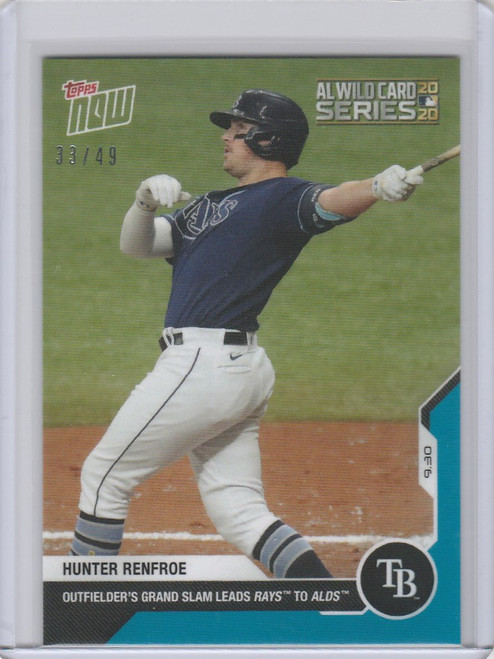 2020 Topps Now Parallel #335 HUNTER RENFROE TAMPA BAY RAYS 33/49