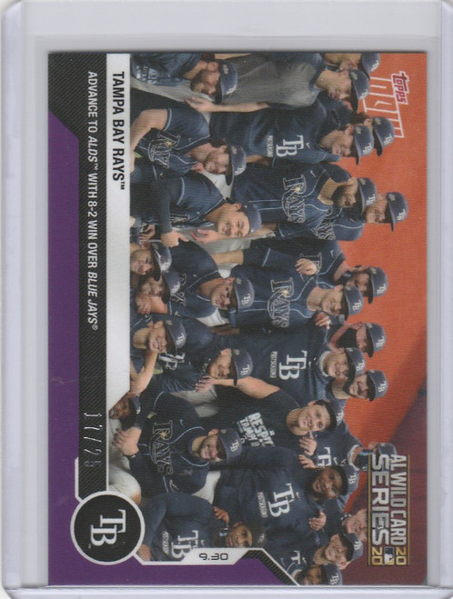 2020 Topps Now Parallel #336 TAMPA BAY RAYS ADVANCE TO ALDS 17/25