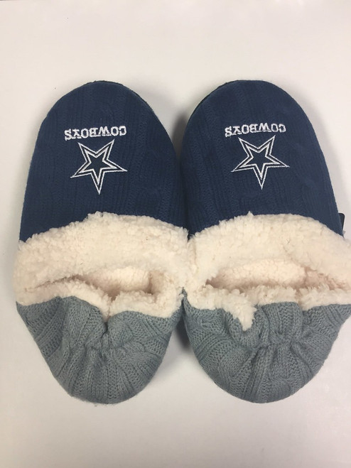 Dallas Cowboys Womens Team Color Knit  Moccasin Slippers