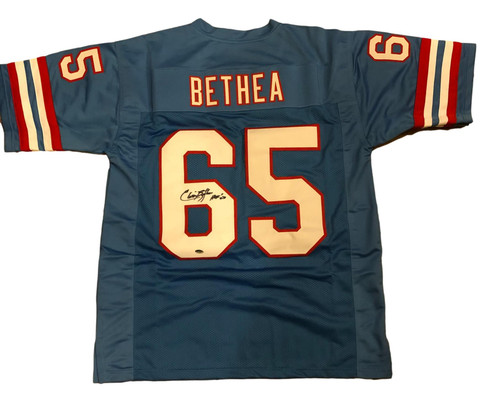 Elvin Bethea Autographed Houston Oilers Jersey - Leaf COA - HOF 2003