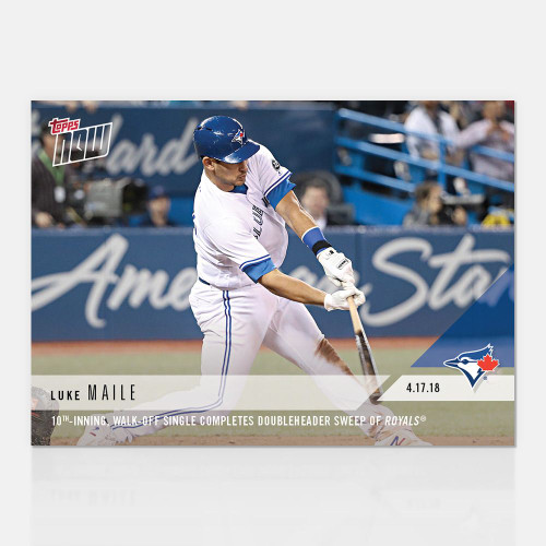 2018 TOPPS NOW #93 10TH-INNING WALK-OFF SINGLE COMPLETES SWEEP - LUKE MAILE