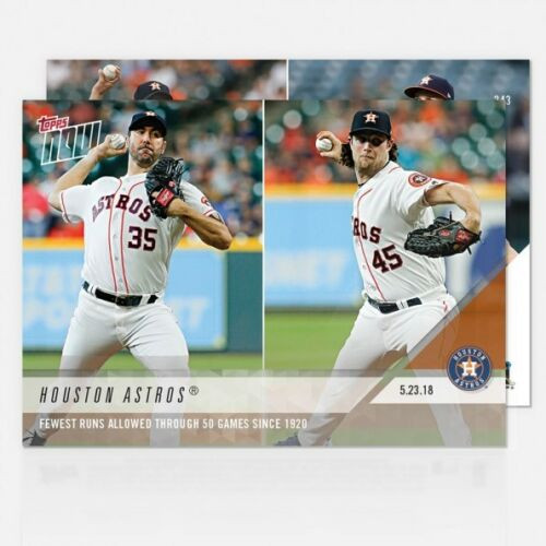 2018 TOPPS NOW #243 FEWEST RUNS ALLOWED THROUGH 50 GAMES SINCE 1920 - ASTROS