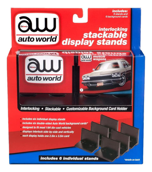 Auto World 6-Pack Interlocking Stackable Display Stands - 1:64 Scale