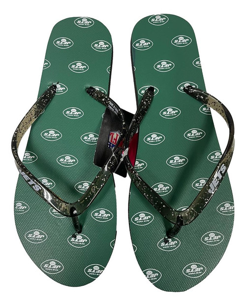 New York Jets Women's Glitter Thong Flip Flop Sandals