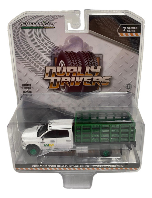 Greenlight 1:64 Dually Driver SR 7 2018 Ram 3500 Dually Stake Truck CHASE