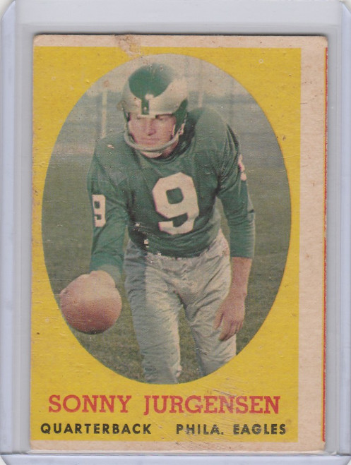 1958 Topps #90 Sonny Jergensen Philadelphia Eagles Fair ROOKIE