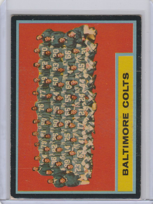 1962 Topps #12 Baltimore Colts Team Card EX