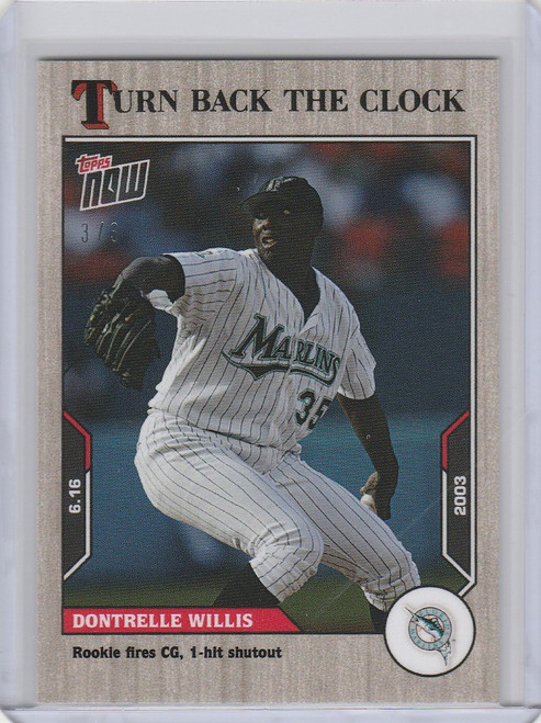 2021 Topps TURN BACK THE CLOCK ASH PARALLEL #77 DONTRELLE WILLIS MARLINS 3/3