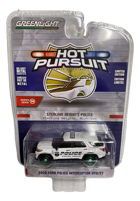 Greenlight 1:64 Hot Pursuit Series 38 2020 Ford Police Sterling Heights CHASE