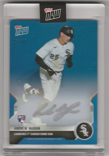 2021 Topps Now #205B Andrew Vaughn Autograph Chicago White Sox 46/49