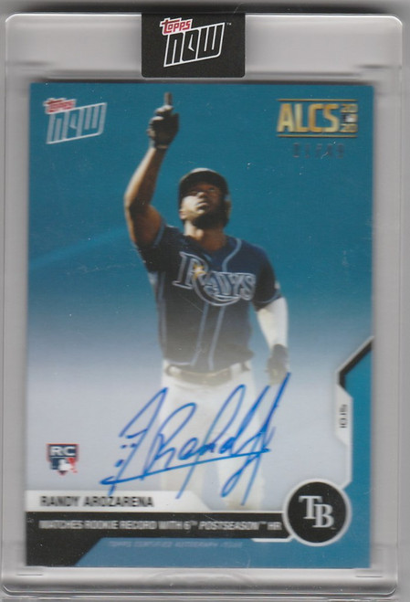 2020 Topps Now ALCS Auto 421B Randy Arozarena Tampa Bay Ray 1/49