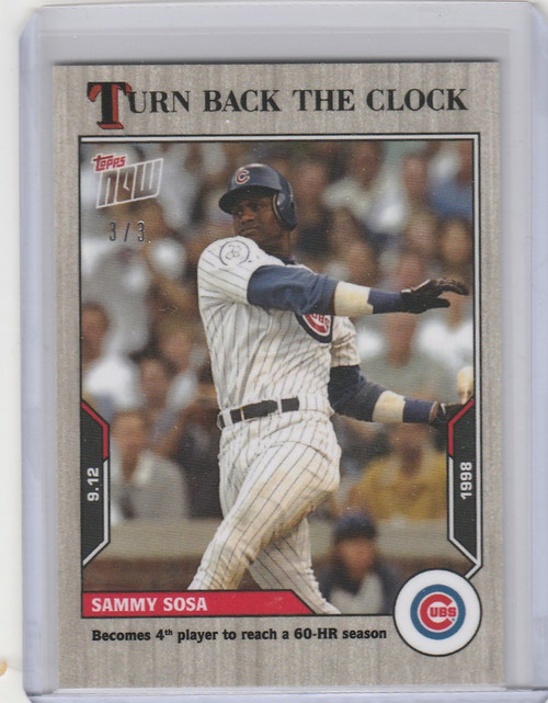 2021 Topps TURN BACK THE CLOCK ASH PARALLEL #165 SAMMY SOSA CHICAGO CUBS 3/3