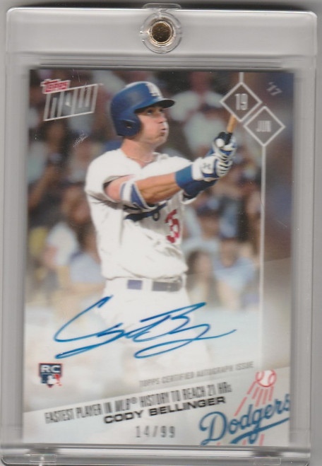 2017 Topps Now Auto #270A Cody Bellinger Los Angeles Dodgers 14/99