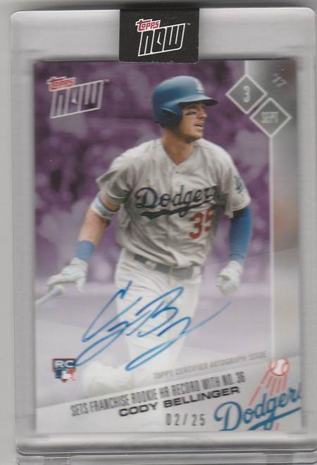 2017 Topps Now Auto #558C Cody Bellinger Los Angeles Dodgers 2/25