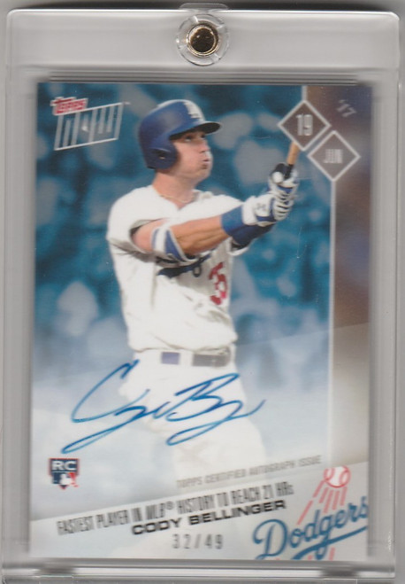 2017 Topps Now Auto #270B Cody Bellinger Los Angeles Dodgers 32/49