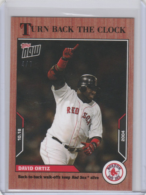 2021 Topps TURN BACK THE CLOCK CHERRY PARALLEL #201 DAVID ORTIZ RED SOX 4/7