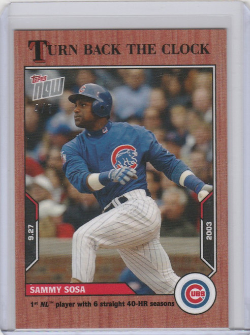 2021 Topps TURN BACK THE CLOCK CHERRY PARALLEL #180 SAMMY SOSA CUBS 4/7