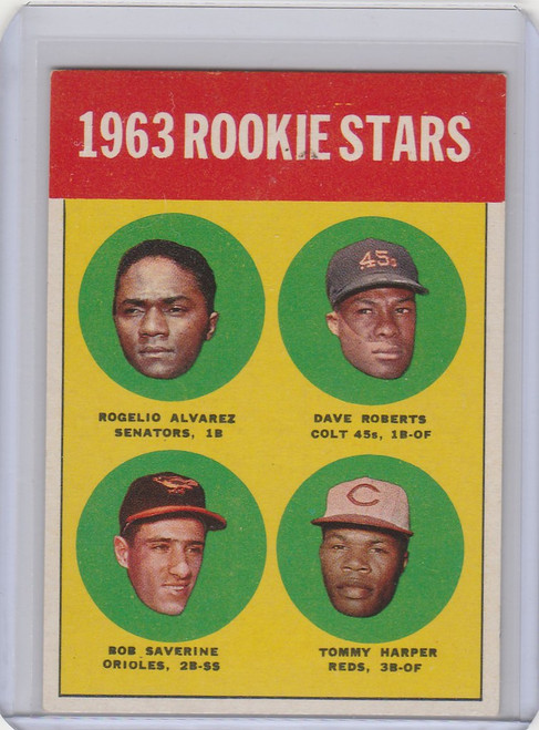 1963 Topps Baseball #158 1963 Rookie Stars Alvarez/Robets/Saverine/Harper EXMT