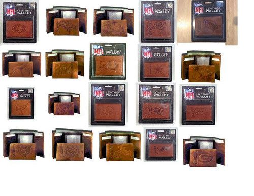 Official NFL Leather Wallet TriFold Embossed Choose Your Team