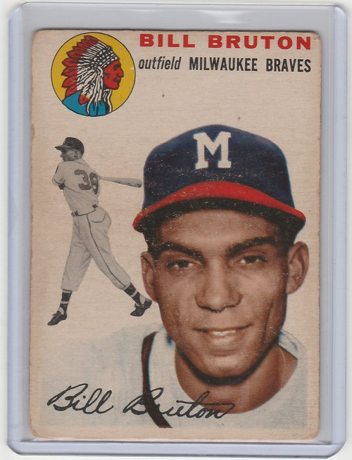 1954 Topps #109 Bill Bruton Milwaukee Braves EX